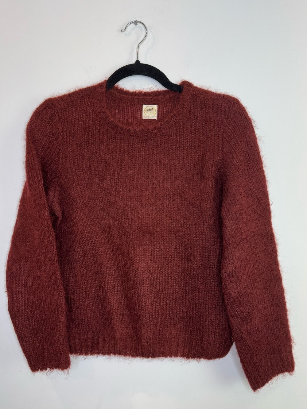 Des petits hauts Apati Sweater burgundy italien mill mohair wool blend crewneck